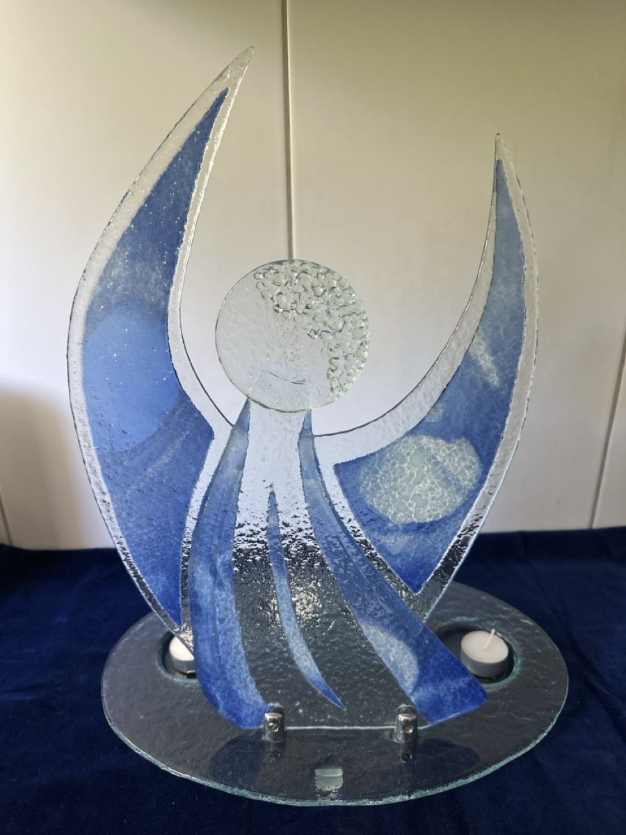 Statuette: Glas-Engel Kerzenhalter Teelicht Deko Winter – Usato da Zürich venduto da Chaeffeler 1