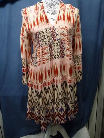 KLEID TUNIKA HIPPIE BUNT KURZE FORM GR 36 WIE NEU BAUMWOLLE