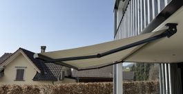 Sonnenmarkise 400cm x 200cm Anthrazitgrau/Beige, Top Zustand