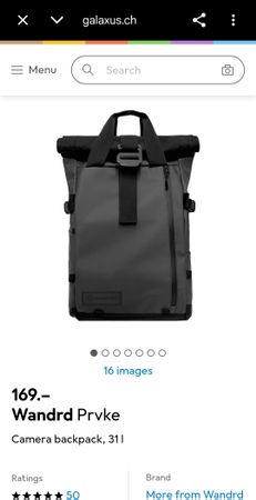 Sac Wandrd Prvke 31L gris, sac photo, neuf