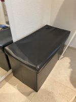 Sitzbank mit Stauraum, schwarz, Kunstleder, aufklappbar