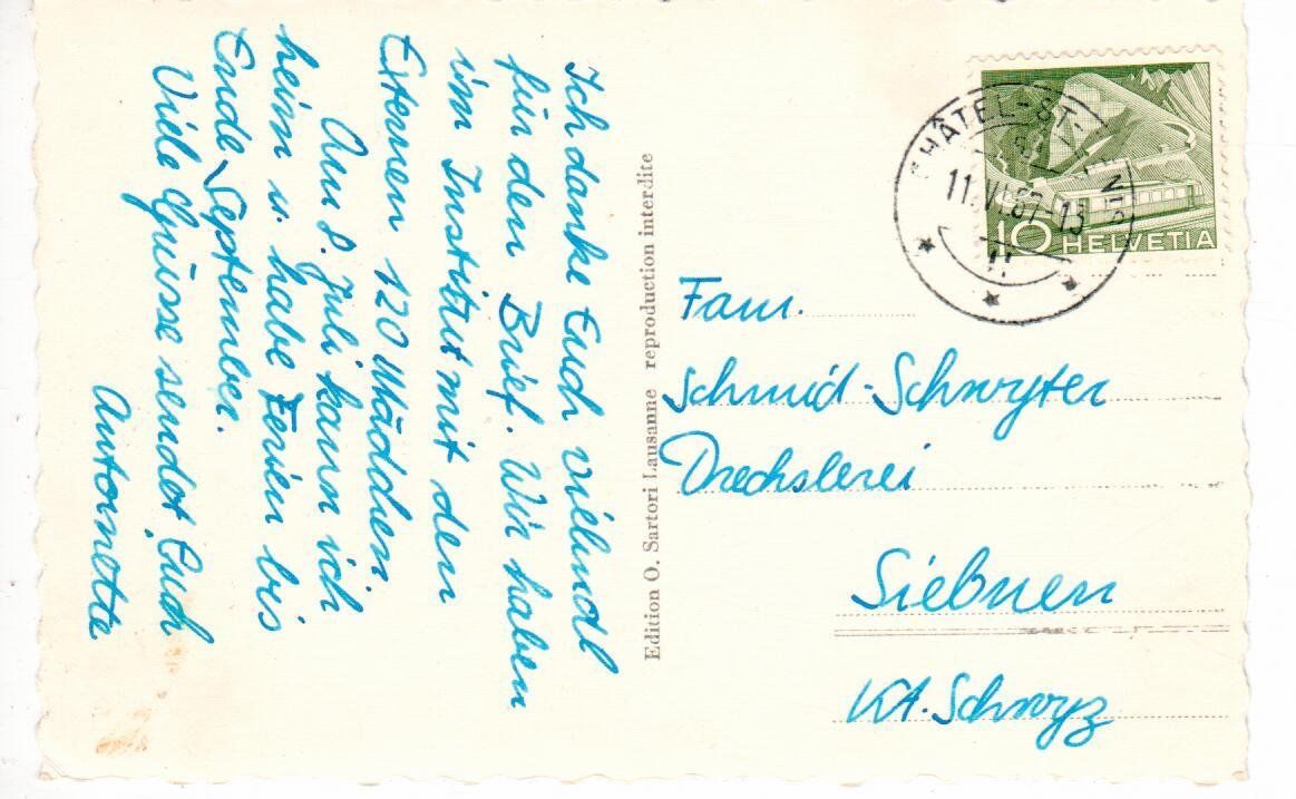 Cartoline postali: Châtel St. Denis 1957 – Usato da Wolhusen venduto da Curver9 1