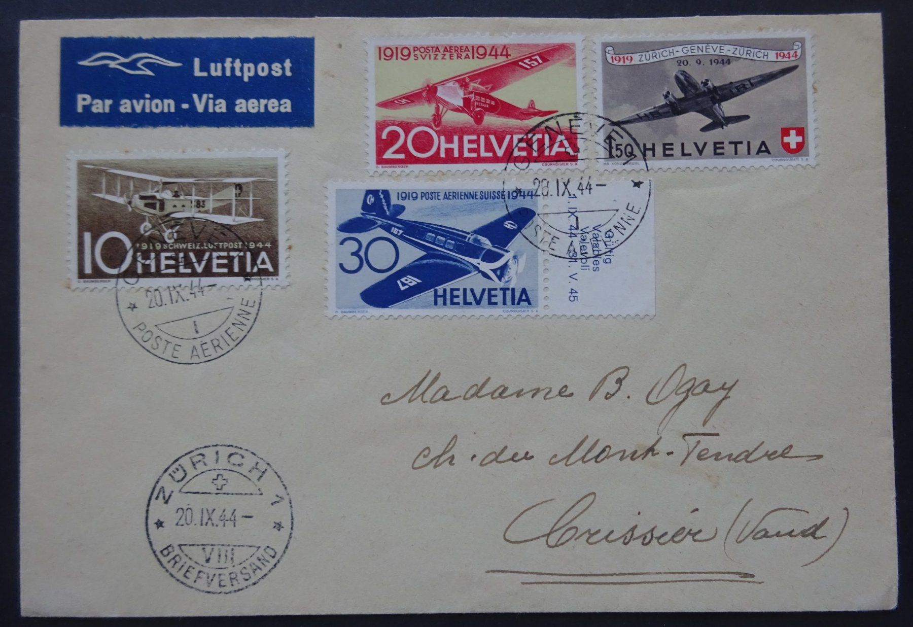Tutti i francobolli: Luftpost mit u.a. FP 40 vom 20.IX.44 – Usato da Watt venduto da Oo2rup5