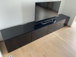 IKEA BESTÅ TV-Bank mit Glasplatte 240cm