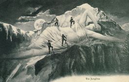Jungfrau   BE   -  Bergbesteigung b. Mondlicht / Berggesicht
