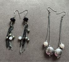 Lot de boucles d’oreilles pendantes chaînettes perles