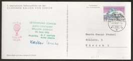 Ballon 1962 Schweiz Zürich Egg Luftpost