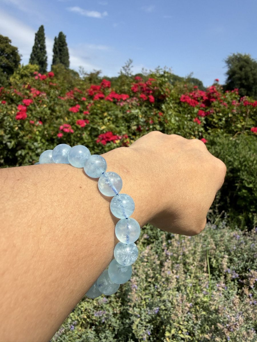 Bracciali & Braccialetti: Echtes Aquamarin Armband-10mm Perlen – Nuovo (secondo la descrizione) da Jegenstorf venduto da SteinGlanz 7