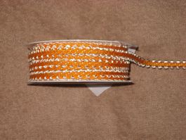 Borte Polyamid orange / weiss 7mm breit Reststück!