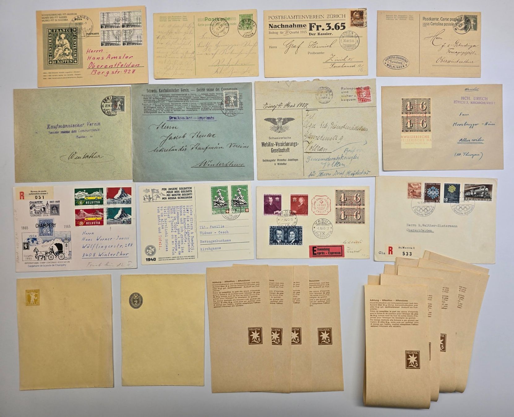 Alle Briefmarken: Sammlung mit über 100 alten Belegen – Gebraucht aus Heerbrugg von Swissphila 3
