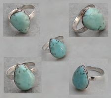 ♥ RING / LARIMAR - ATLANTIS STEIN / GROSSE 53  ♥