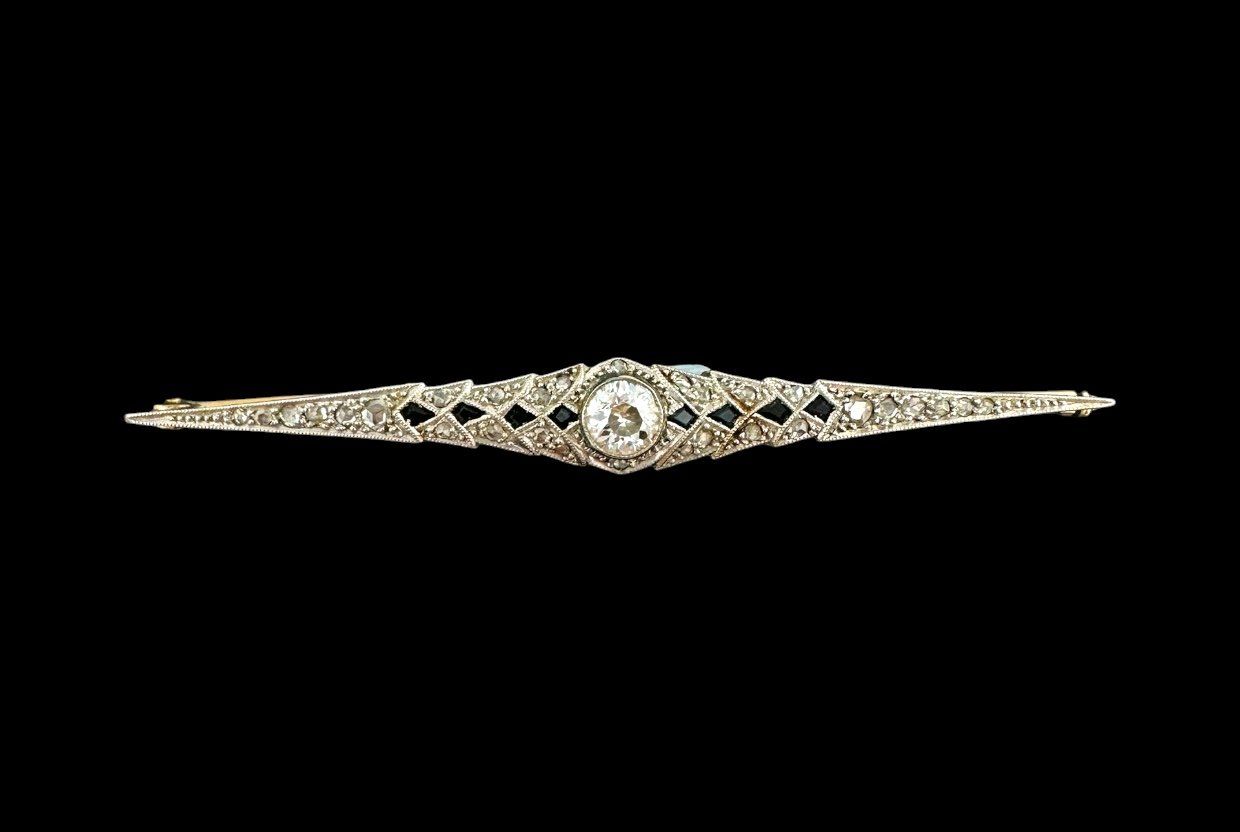 Spille & Fermagli: Antike Diamanten - Onyx - Stabbrosche um 1915 – Usato da Zuzwil SG venduto da artimmo 2