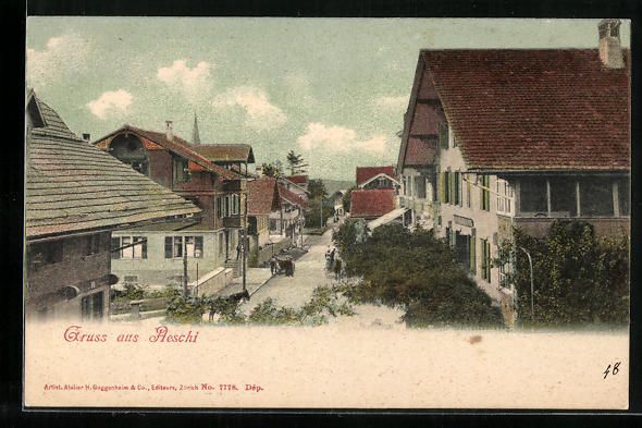 Cartoline postali: Aeschi, Strassenpartie aus der Vogelscha – Usato da Berlin venduto da bartko-reher
