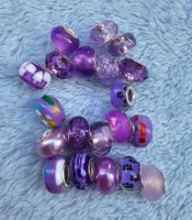 Neu! 20x Lochperlen Charm zum Basteln Violett