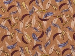 Baumwolljersey Federn - soft karamell