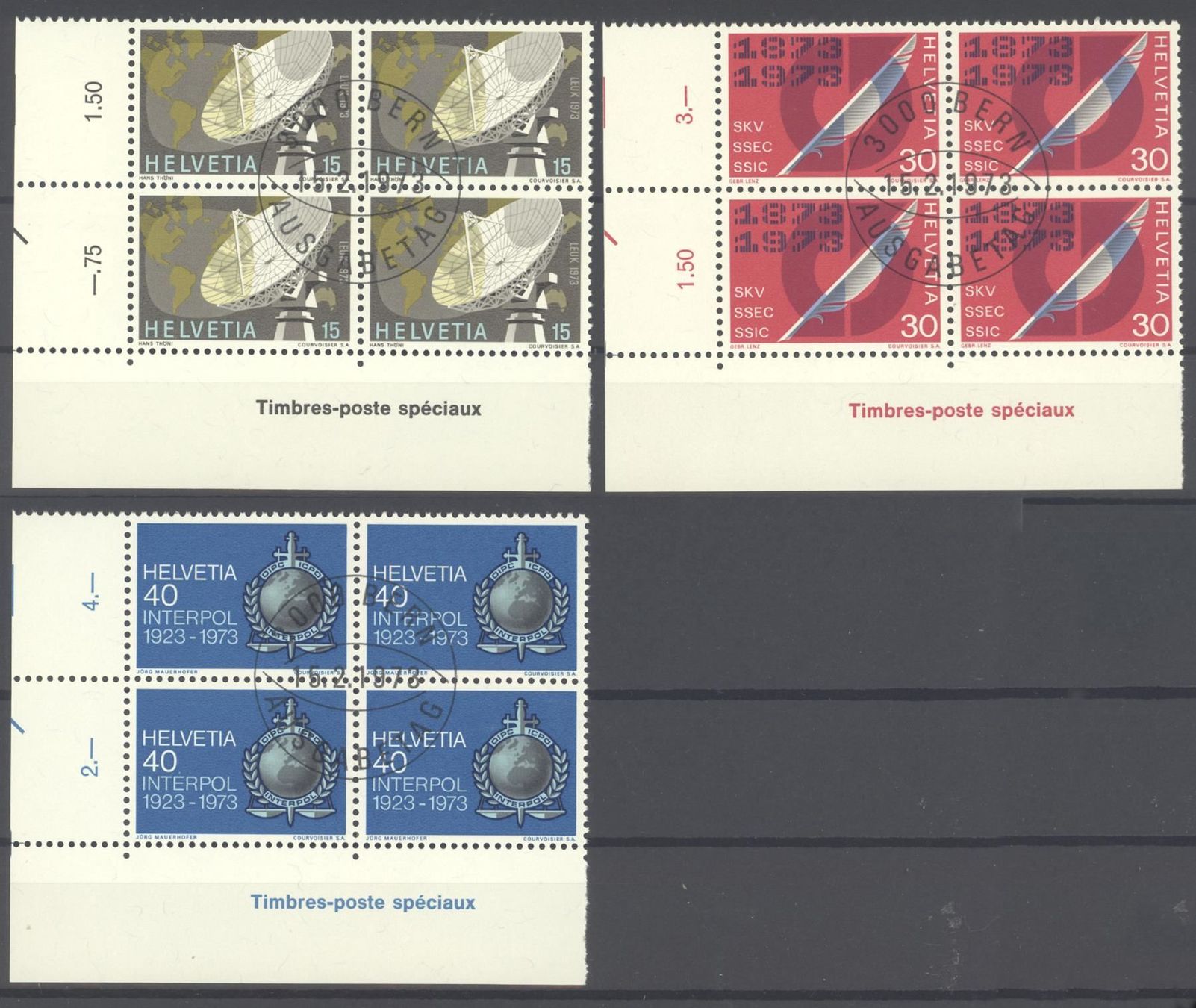 Tutti i francobolli: 1973, Sonderpostmarken, Viererblöcke, ET – Usato da Willisau venduto da Vollstempel