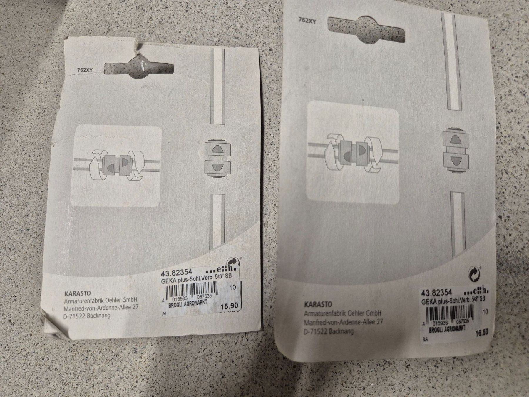 Unità & Adattatore: 2x GEKA 5/8 16mm – Nuovo e nell'imballaggio originale da Lütisburg- Station venduto da ibanez11 1