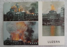 Luzern  Bahnhof-Brand 5.2.1971, Ansichtskarte nicht gelaufen