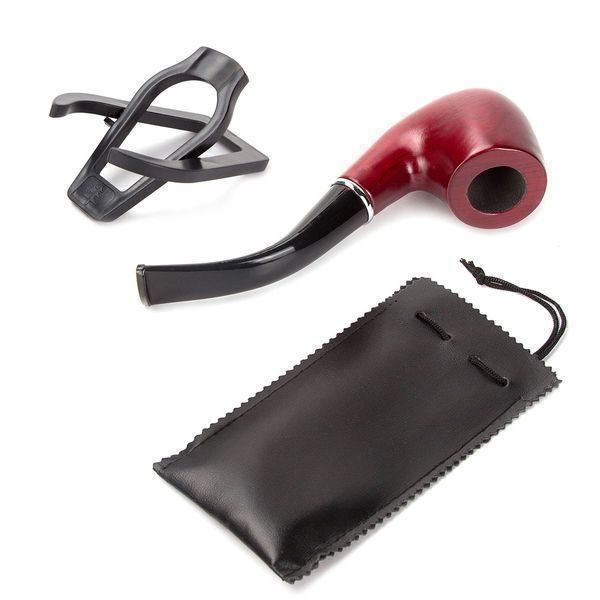 Altmodische Tabakpfeife Mit Filter - Gebogener Stiel Aus Harz Für Sammler