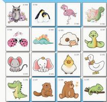 16 TEMPORÄRE, WASSERDICHTE TATTOOS, DIV TIERLI NEU+OVP