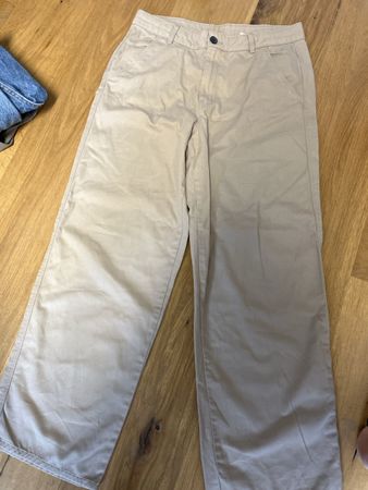 H&M Baggy Hose beige Grösse 170 verstellbarer Bund neuwertig