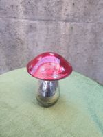 Wunderschöner Glaspilz Deko Rot Silber Vintage 🍄✨🍄