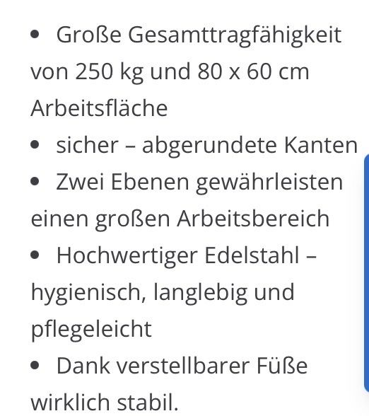 Tavoli: Robuster Edelstahltisch - Ideal für Küche oder Werkstatt! – Nuovo e nell'imballaggio originale da Aarwangen venduto da to-hirschi 1