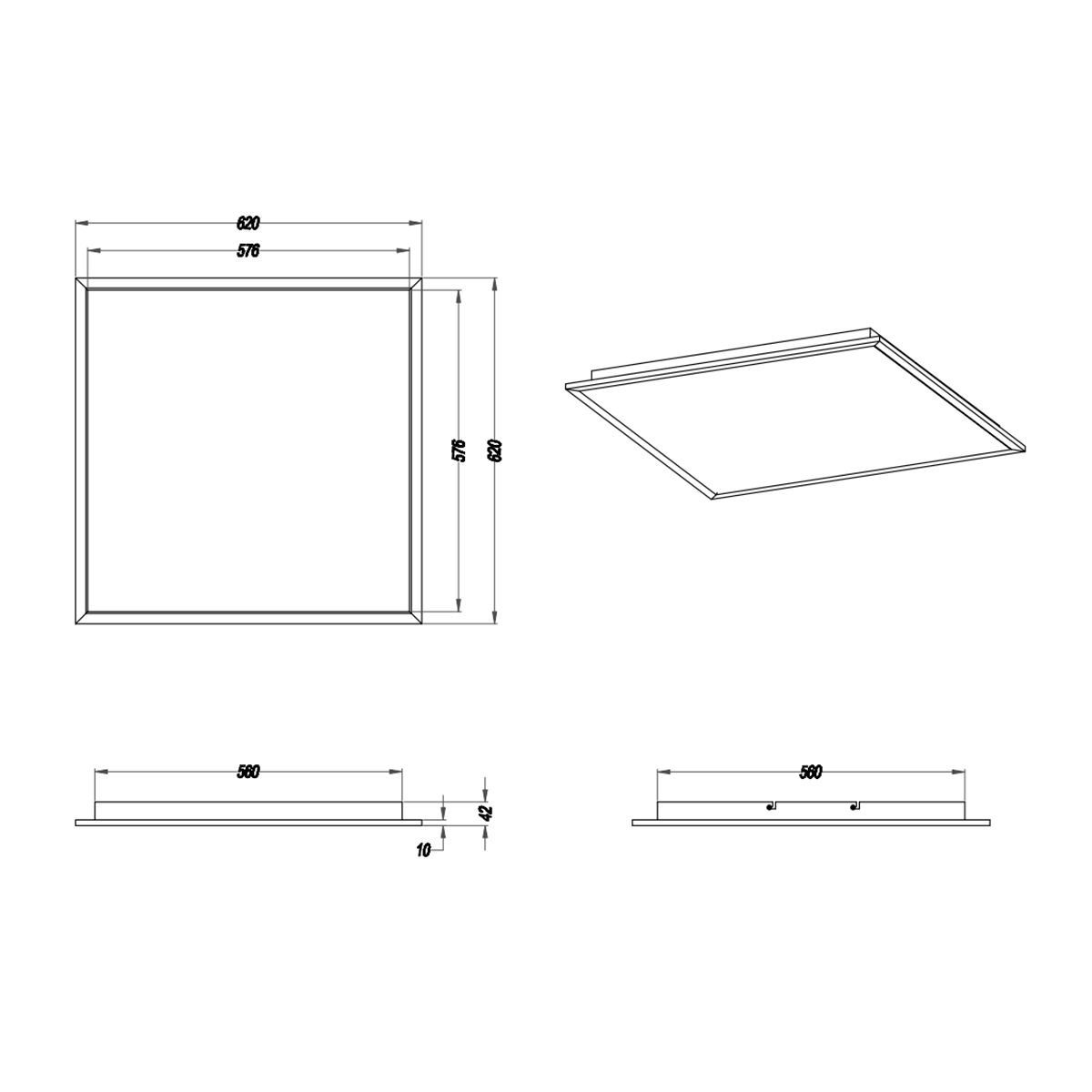 Kronleuchter & Deckenlampen: LED Paneel, Deckenleuchte, 62 cm x 62 cm – Neu (gemäss Beschreibung) aus Kreuzlingen von Smart-Light 2