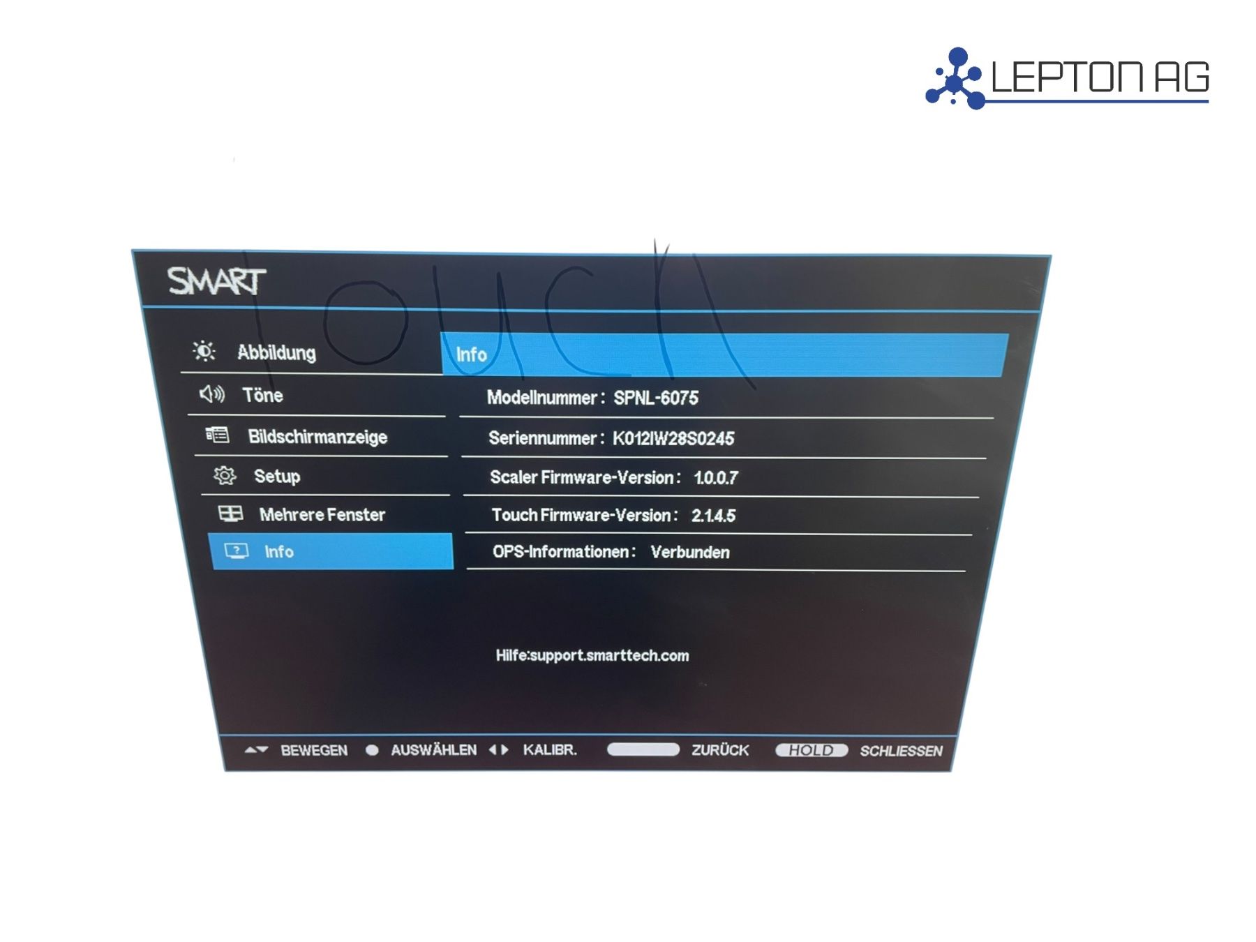 Monitor: SMART Smartboard SPNL-6075 Interactice Touchpanel 75" – Usato da Niederdorf venduto da LeptonAG 5