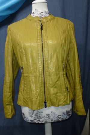 ECHTLEDER JACKE GR S RV WIE NEU KURZE JACKE LEDER OCKER