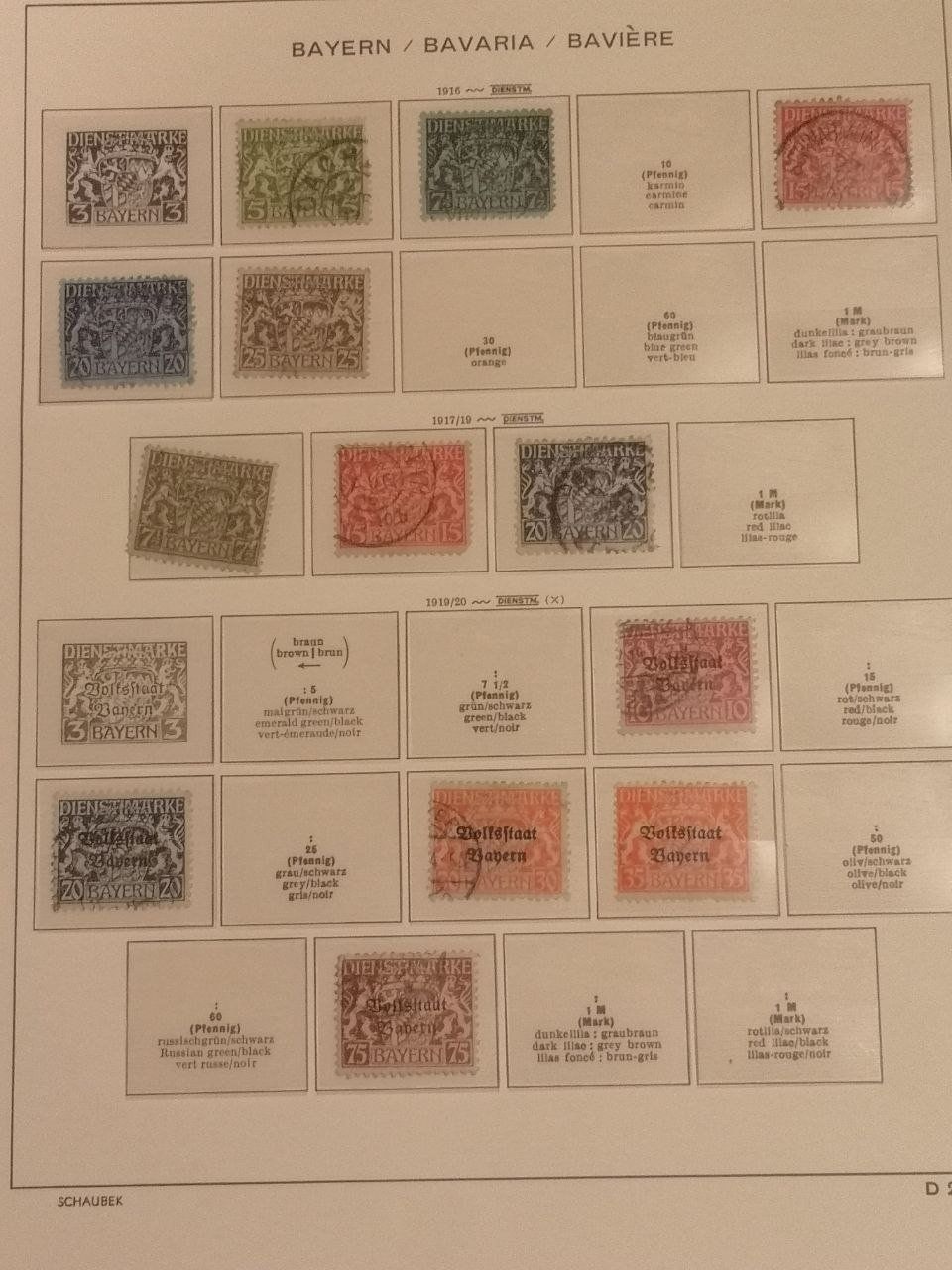 Tutti i francobolli: Deutsche Briefmarken 1916-1920. 10 Seiten. – Usato da Bern venduto da Yunkom 2