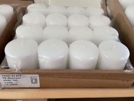 Kerzen Paraffin in weiss 80/60mm/OVP/Neu