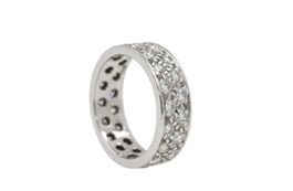 Doppel Alliance Ring, Grösse 55 1.62ct 18K Weissgold *S2132
