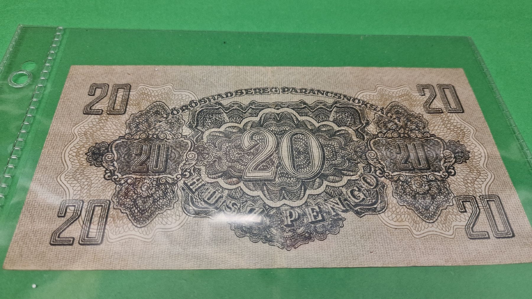 Banknoten: Ungarische 20 Pengo Banknote von 1944 – Gebraucht aus Herisau von Antiques.AR 1