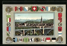 Bern, Stadtansicht, Kantonswappen, Telld
