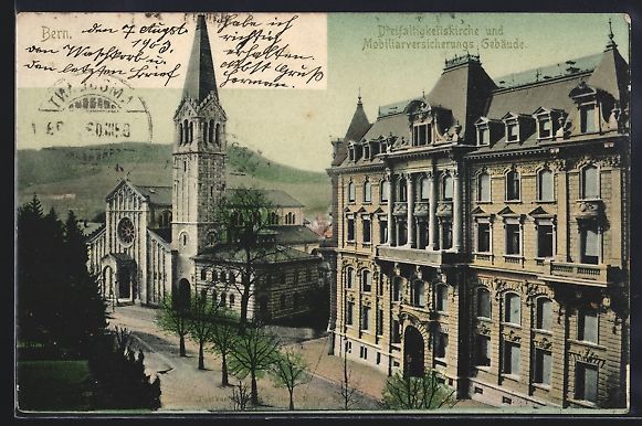 Cartoline postali: Bern, Dreifaltigkeitskirche und Mobiliar – Usato da Berlin venduto da bartko-reher