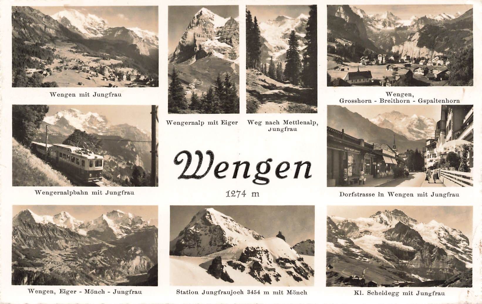 Ansichtskarten: Wengen – Gebraucht aus Biasca von Blenio71