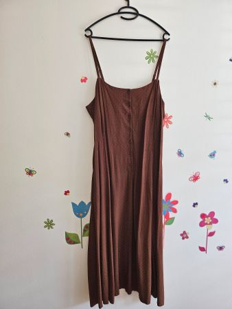 Robe longue marron à pois Ines de la Fressange, XL!