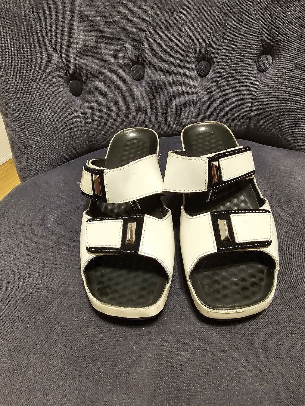 Damenschuhe: mules VITAL T.38 blanc crème laqué – Gebraucht aus Bulle von Diamant.15 1