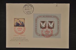 1943 W23 FDC + F27 auf R-Brief mit Weiterleitung