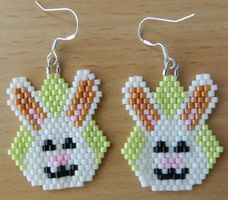 handgemachte Perlenohrringe- Oster design- Hase