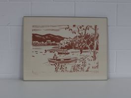 Leo Deck - Lithografie | Seelandschaft Original Grafik Kunst