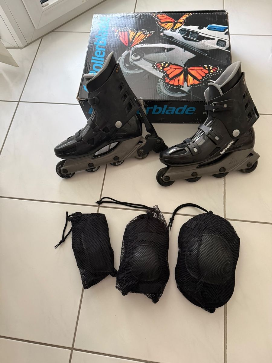 Pattini in linea & Pattini a rotelle: Rollerblade Bravo Gr. 43 / 29.5 inkl. Schutzausrüstung – Nuovo (secondo la descrizione) da Weisslingen venduto da lar_r9qr