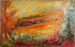 Karl Weber. Landschaft, 1948. Öl auf Leinwand
