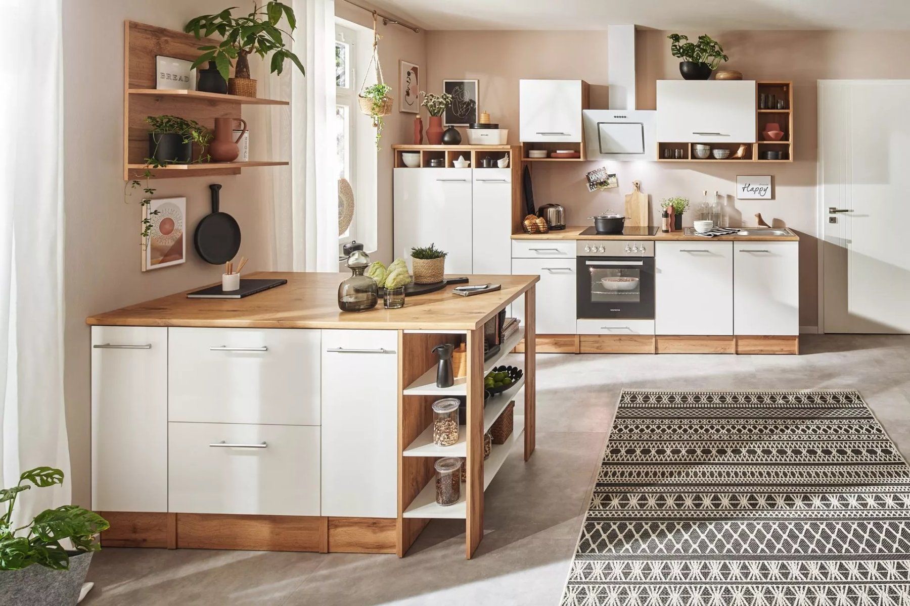 Cucine complete: 916 - Inselküche Einbauküche Eiche/Weiss Hilde 310cm – Nuovo e nell'imballaggio originale da Wallenwil venduto da toesstalvertrieb 2