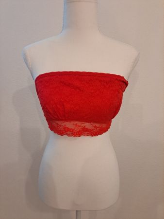 Bandeau-Top mit Spitzen, Grösse L, Rot