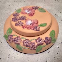 Superbe vide poche en céramique émaillée motif floral