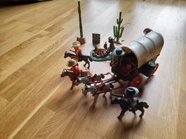 Playmobil Planwagen Western 5248 gebraucht, viel Zubehör