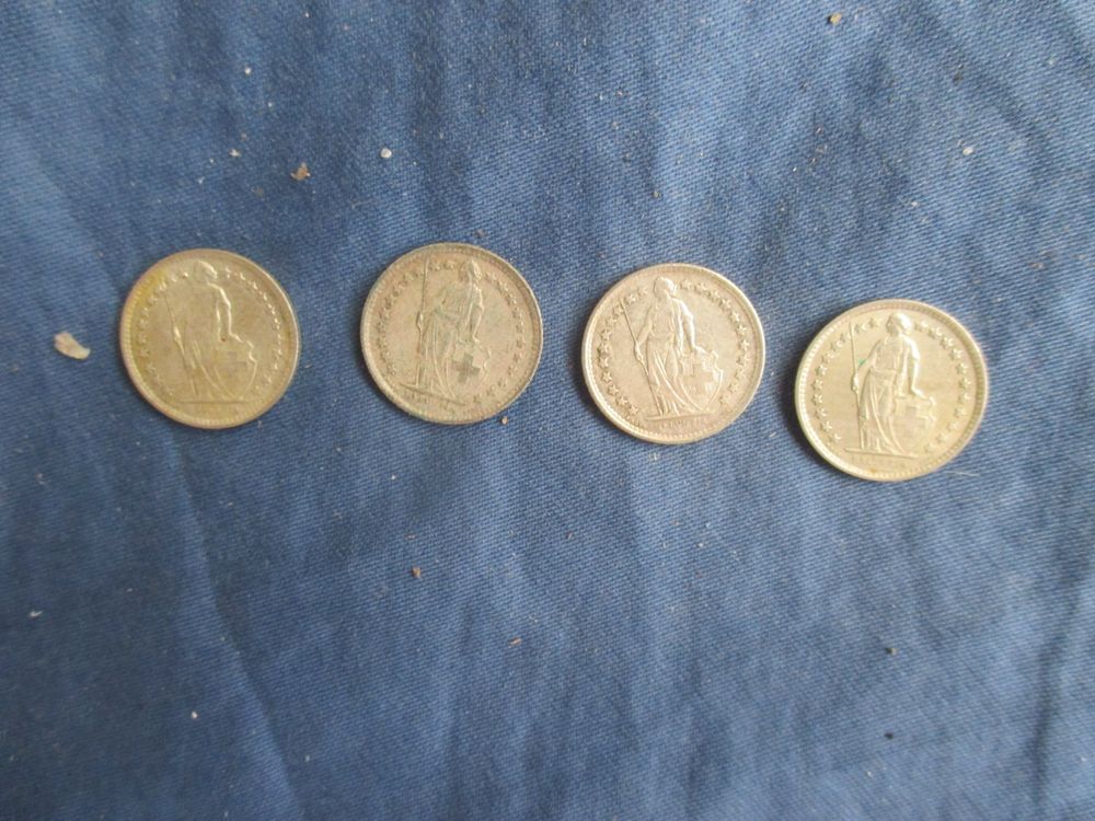 Boucles D'oreilles Anciennes En Pièces De 50 Centimes Argent 1912 & 1916 - Occasion