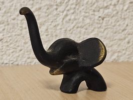 Vintage-Miniaturfigur, kleiner Elefant mit erhobenem Rüssel